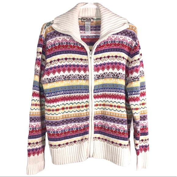 Tiara Pretty Stripes Zip Up Cardigan Sweater 💕 - Picture 6 of 6